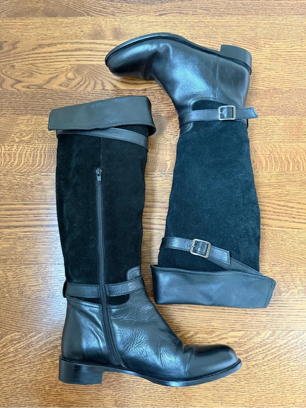 SESTO MEUCCI Suede Leather Tall‎ Riding Boots Black Equestrian Italy Preppy 10 M